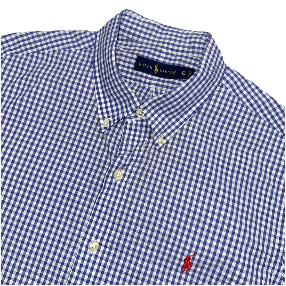 Polo Ralph‎ Lauren Seersucker Shirt Mens XL Gingham Check Casual Preppy